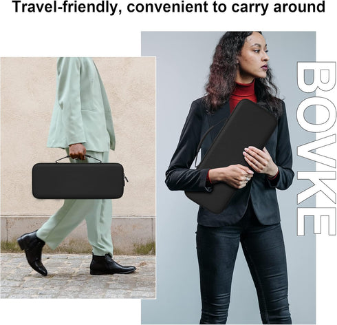 BOVKE Hard Carrying Case for Logitech POP Keys Mechanical Wireless Keyboard and Mouse Combo, Black+Blast Yellow