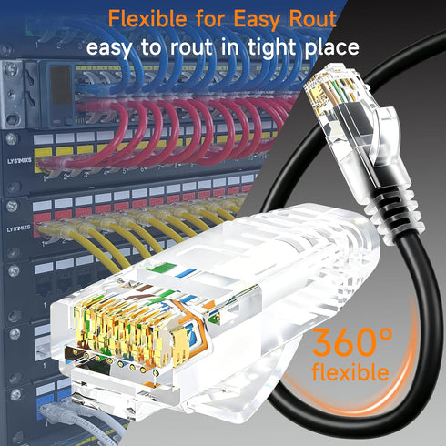 Lysymixs Cat6 6 (10 Pack), Cat6 6 10G, Ethernet Patch Cable ft Patch Cable for Data Centers, Cat Patch Cable Network