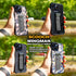Scooch iPhone 15 Case with Stand, 5-in-1 Kickstand Case, Military Grade Drop Protection, Pop-Out Kickstand, Grip - Black