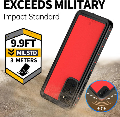 BEASTEK for Samsung Galaxy S20 Waterproof Case, NRE Series, Shockproof Underwater IP68 Case with Built-in Screen