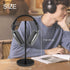 Headphone Stand for Desk - Gaming Headset Holder with Aluminum Alloy Support Rod and Wooden Support Plate