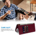 ZZXX Wallet Case for Samsung Galaxy S22 Plus, Wine Red Magnetic Leather Flip with RFID Blocking Card Slot Stand