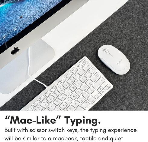 Macally Small USB C Keyboard, Plug & Play Wired Apple Keyboard for Mac mini, MacBook Pro/Air, iMac, iPad, Windows