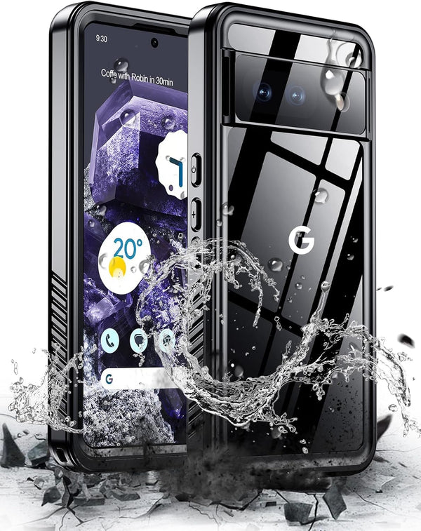 Hualele Pixel 8 Waterproof Case IP68, Rugged Full Body Sealed Heavy Duty Shockproof Case with Built-in Screen and Lens