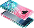 Case for Samsung Galaxy Note 9 with Screen Protector, Pink/Aqua, Sparkle Glitter Flowing Liquid, Ring Holder/Wrist Strap