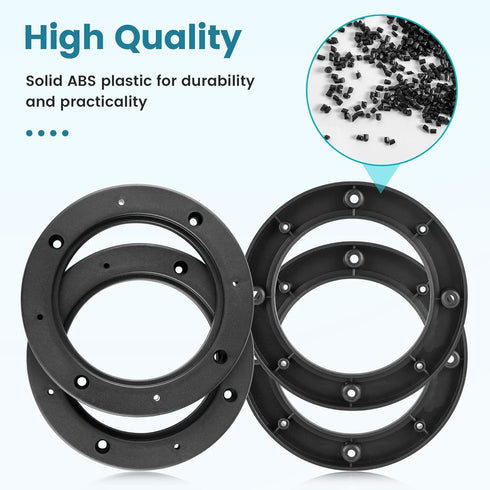 4 Inch Speaker Spacer Adapter Ring Mounting Bracket 4 PCS, Universal Fit 4 Plastic Speaker Ring Adapter