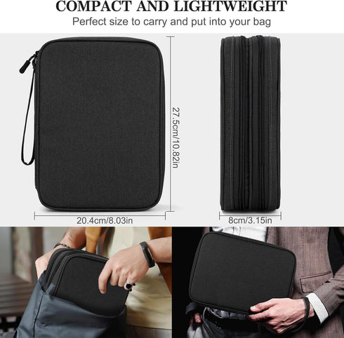 FYY Electronic Organizer, Extra Large Travel Cable Organizer Bag Pouch Portable Waterproof Double Layers All-in-One