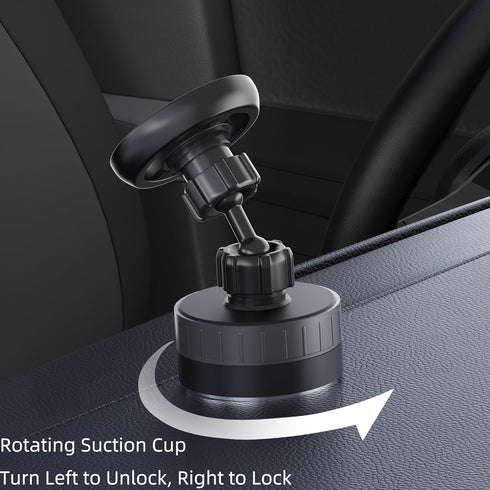NYUDN 360 96LBS Vacuum Magnetic Car Phone Holder Reinforced Ultra Suction Cup Phone Mount for MagSafe Cell Phone