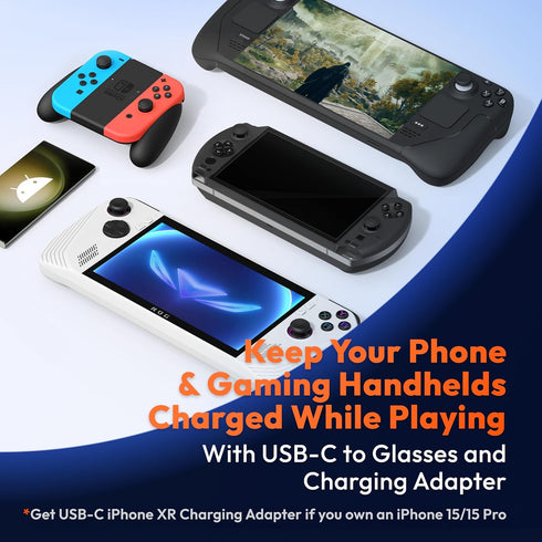 USB-C to Glasses and Charging Adapter, Charge and Play for Switch, Steam Deck