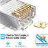 Shielded RJ45 Cat6A Cat7 Pass Through Connectors, 3 Prong 8P8C Gold Plated Modular Data Plug (30 Pack)