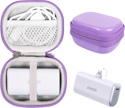 CaseSack Case for Anker Portable Charger with Built-in Lightning Connector (Purple)
