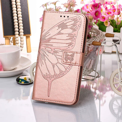 iPhone SE 2022/SE 2020 Case, Wallet Case for iPhone 6/6S/7/8, Butterfly Floral Embossed Leather Protective Flip Cover