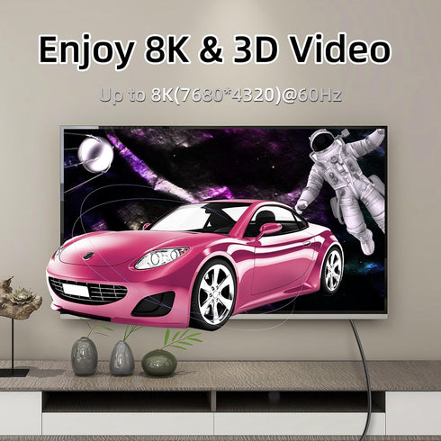 8K 90 1M, 8K@60Hz 4K@144Hz 1M) GELRHONR Mini HDTV to HDTV Cable, Degree Left Angle Supports Video, for Camera