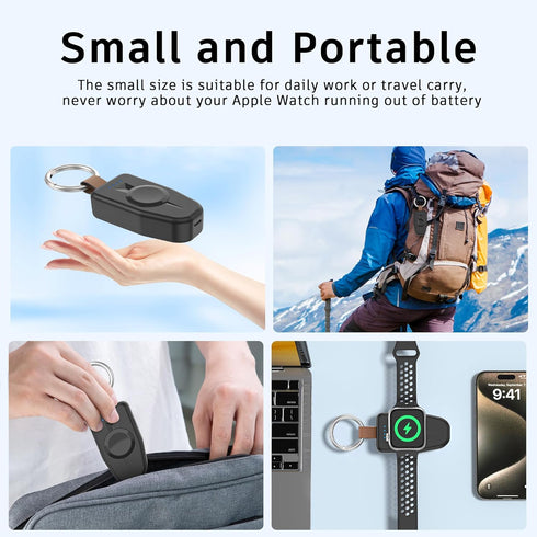 Portable Charger for Apple Watch, 2000mAh Power Bank with Magnetic iWatch Charger, Travel Essentials for Apple Watch