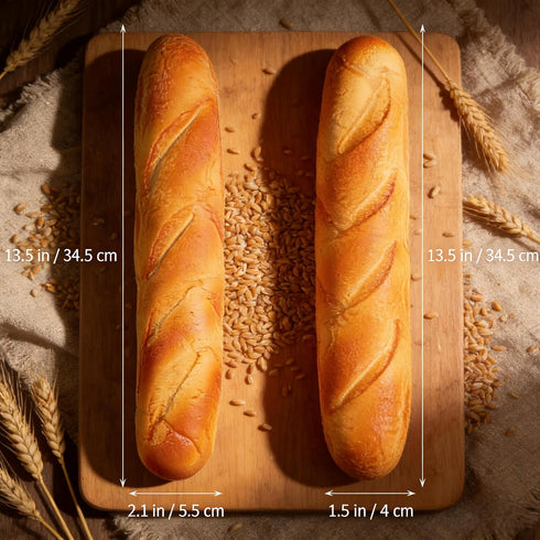 MHFOOU 13.6IN Artificial French Baguette Bread, Realistic Fake Loaf Simulation Baguette Simulation French Loaf Dessert