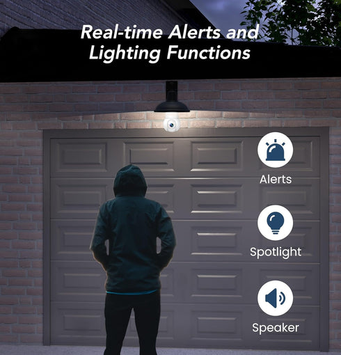 GNCC 2K Bulb 2.4GHz 355 (1-Pack, Light Security Camera, Only, Wireless Outdoor Camera, Full-Color Night Vision, Motion