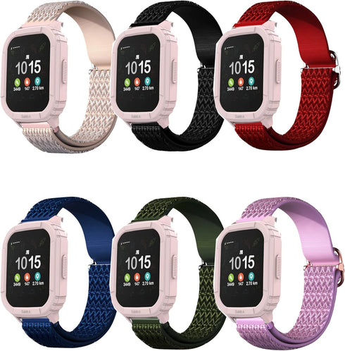 FitTurn 6pack Compatible with Cubitt Jr Smart Watch Fitness Tracker Bands, Elastic Adjustable Nylon Fabric Strap