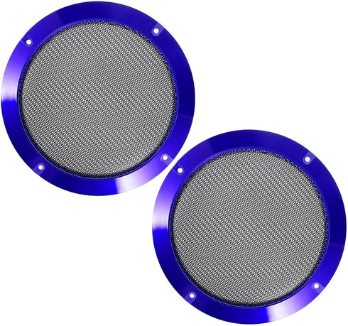 Unifizz Car Audio Speaker Cover (2pcs, 6.5'' Blue Mesh) Subwoofer Grill Horn Glossy Guard Protector