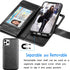 Tekcoo Wallet Case for iPhone 11 Pro, Luxury ID Cash Slots Holder, Black Detachable Magnetic