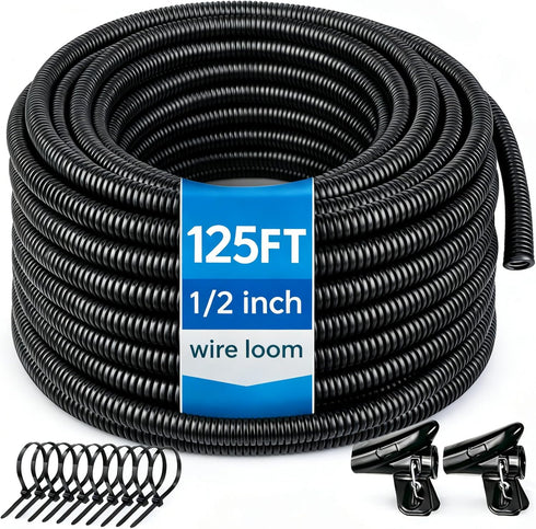 wevsuipo Automotive Wire Loom Flame Retardant Split Wire Loom Tubing Assortment Wiring Loom