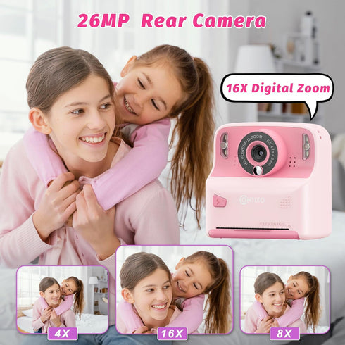 Contixo KC2A 2.4 12MP 1080P 3 MP3 412 Kids Instant Print Camera with Screen, Photo, Video, Print Rolls, Player, Type-C