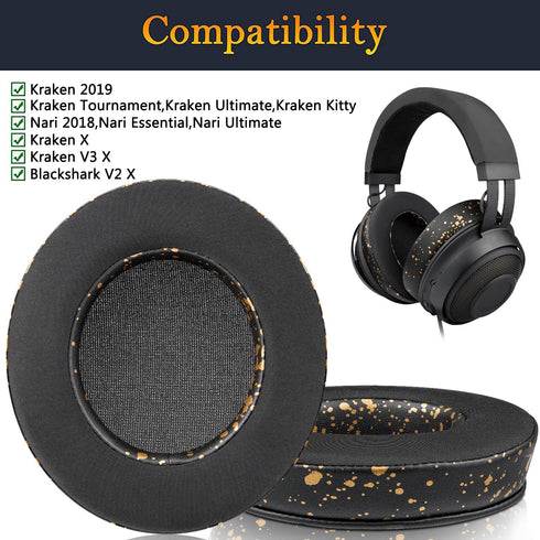 SOULWIT Cooling-Gel Ear Pads Replacement for Razer Kraken 2019, Earpads for Nari/Essential/Ultimate Headsets