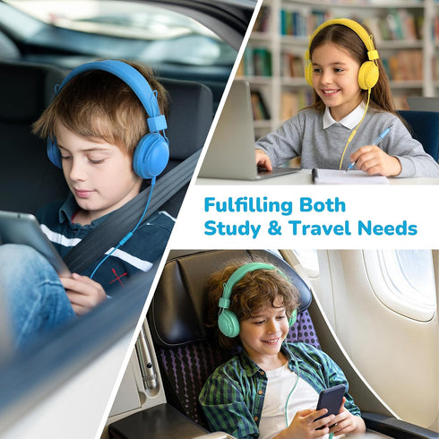 5-Pack K-12th 85dB 3.5mm AILIHEN Kids Headphones Wired Bulk for Grade, School & Classroom, with Microphone, Volume