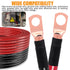 4 Gauge Wire (25 Feet Black + 25 Feet Red), Copper Clad Aluminum CCA, Primary Automotive Wire with 20PCS Lugs Terminal