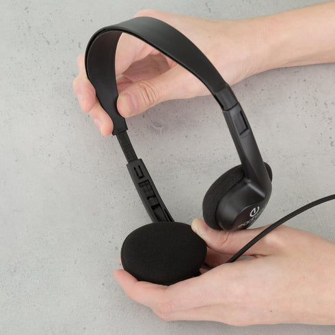 Egghead Over-Ear Kids' Stereo Headphones with 3.5mm Audio Jack and 4'3" Cord, Adjustable for Kids, Black