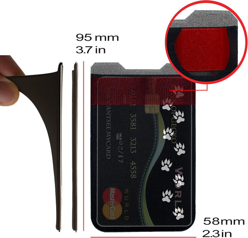 Phone Wallet - Adhesive Card Holder, Cell Phone Pouch, Stick on Lycra Pocket by Gecko for Credit Cards and Cash