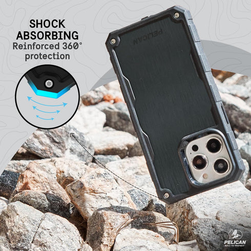 Pelican Shield Case for iPhone 15 Pro Max - 21FT MIL-STD Drop Protection, Magnetic Charging with Belt Clip