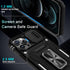 DEERLAMN iPhone 12 Pro Max Case, 6.7" Military Grade Shockproof, Slide Camera Cover, Screen Protector, Kickstand - Black