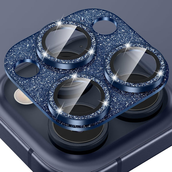 Tensea Camera Lens Protector for iPhone 15 Pro/Pro Max, Bling Tempered Glass Cover, Case Friendly