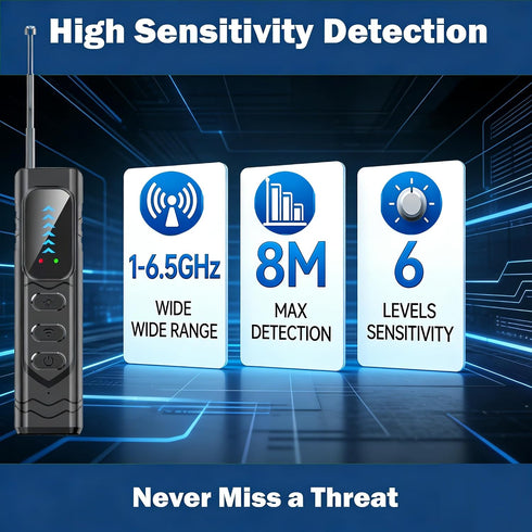 YULUDZSW 5-in-1 Hidden Camera Detector, RF Signal Scanner GPS Tracker Finder, Portable Bug Sweeper Spy Camera Finder