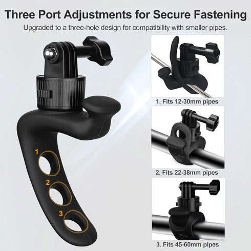 MINIFOCUS 360 GoPro/Insta360/DJI/Xtra Quick Release Flexible Camera Mount Wrap Band, Flexi Strap Mount, Bike Motorcycle