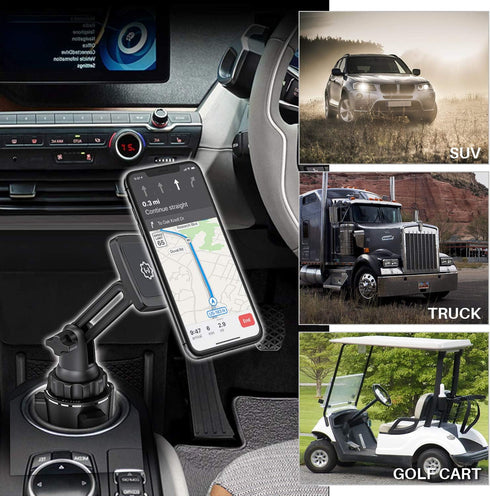 WixGear Magnetic Cup Holder Phone Mount, Extendable Arm Universal Car Cup Holder Adjustable Base for Smart Phone Cradle