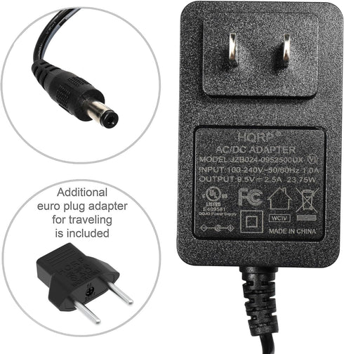 HQRP 9.5V AC Adapter, Compatible with Sony AC-E9522, SRS-XB40 Bluetooth Speaker Charger