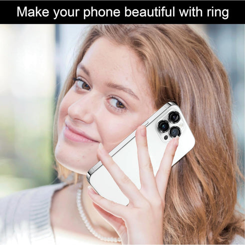 iPhone 12 Pro, 12 Mini Camera Lens Protector - 2 Sets Tempered Glass Cover with Metal Ring, Case Friendly (Black)