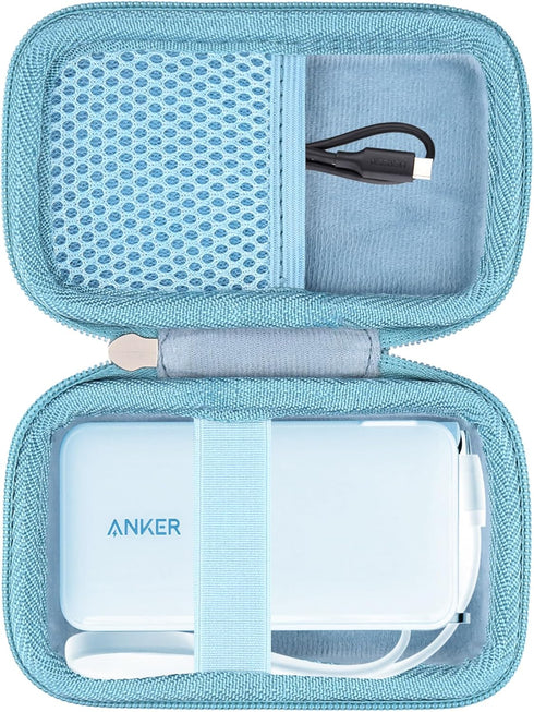 khanka Hard Case for Anker 3-in-1 Power Bank USB C Charger Block, 10,000mAh Portable Charger, Case Only (Blue)