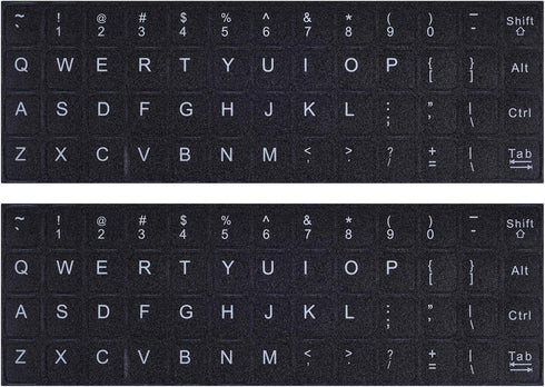 CaseBuy English Keyboard Stickers, 2 Pack Replacement Keyboard Letters Sticker with White Font