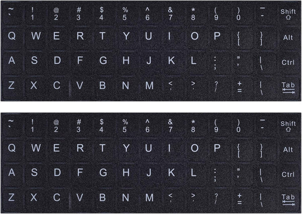 CaseBuy English Keyboard Stickers, 2 Pack Replacement Keyboard Letters Sticker with White Font