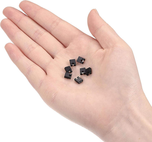 uxcell 100pcs Black 2mm Standard Pin Header Jumper Cap Mini Micro Jumper Bridge Plug Short Circuit Connection Cap