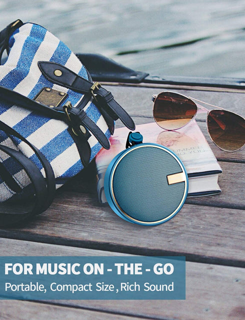 INSMY C12 IPX7 Waterproof Shower Bluetooth Speaker, Portable Small Speaker with Loud Clear Sound, Support TF Card,
