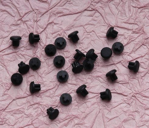 25 pcs Rubber Dust Plugs Caps 3.5 mm Small Protector Headphone Jack Dust Plug Covers for Mobile Phone Laptop Desktop Computer Earphone (Black)