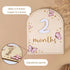 Monthly Baby Milestone Wooden Circle Sign, Newborn Gift for Girl and Boy, 1-12 Months (Butterfly)