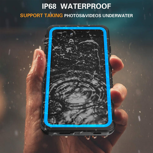 iPhone SE 2022/SE 2020/7/8 Case Waterproof Shockproof, Full Body Protective Case with Screen Protector (Blue/Clear)