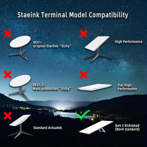 Starlink Gen 3 Pipe Adapter for Starlink Gen 3 Standard Dish, Starlink Pole Mount, Roof Mount Kit
