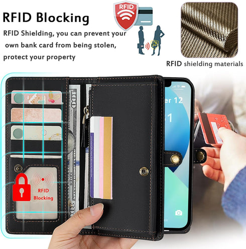 MEGSHI 13,Multi-Function 2 1 13 for Wallet Case Compatible with iPhone Detachable in Magnetic iPhone Case Wallet,Flip