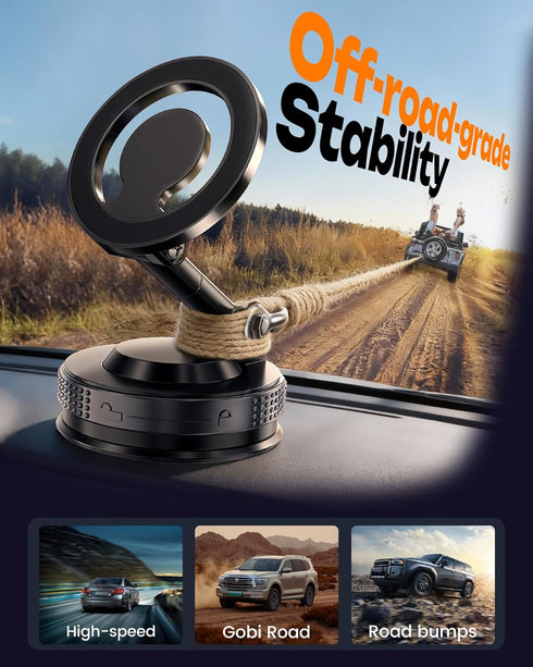 MinVix 360 Vacuum Magnetic Phone Holder, Upgraded Suction Phone Mount, Adjustable Car Phone Holder for MagSafe, Phone