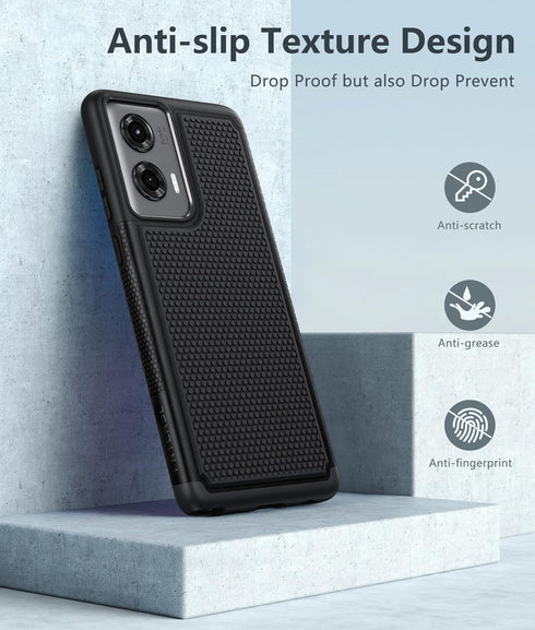 FNTCASE Motorola Moto G-Stylus-5G-2024 Case, Dual Layer Heavy Duty Shockproof Rugged Non-Slip Textured Back